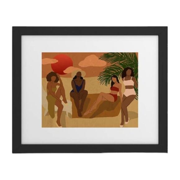 Deny Designs Beach I Framed Art Print Black Frame $89 MSRP - Picture 1 of 8